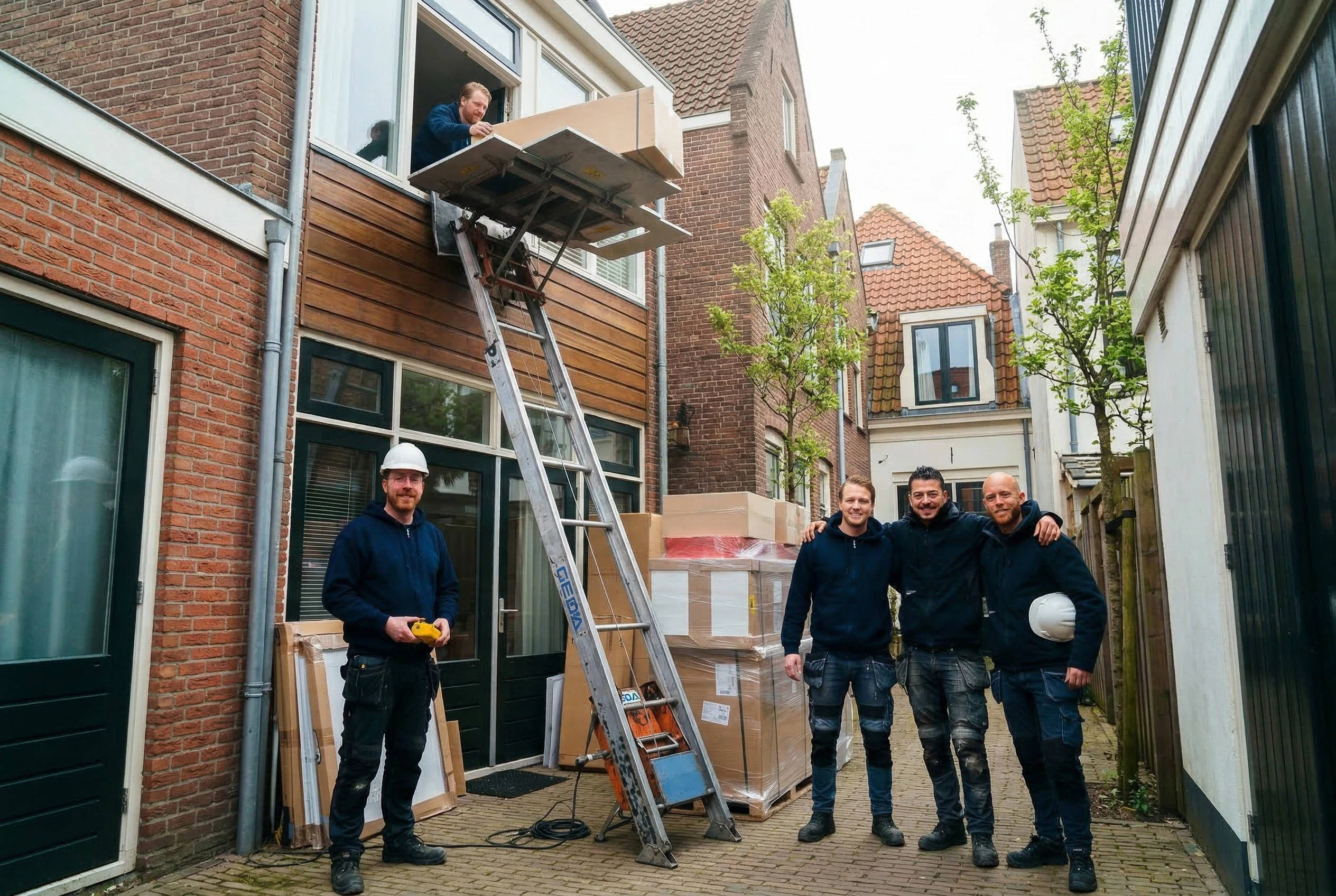 Team Verhuislift Huren Heerhugowaard klaar voor spoedopdracht