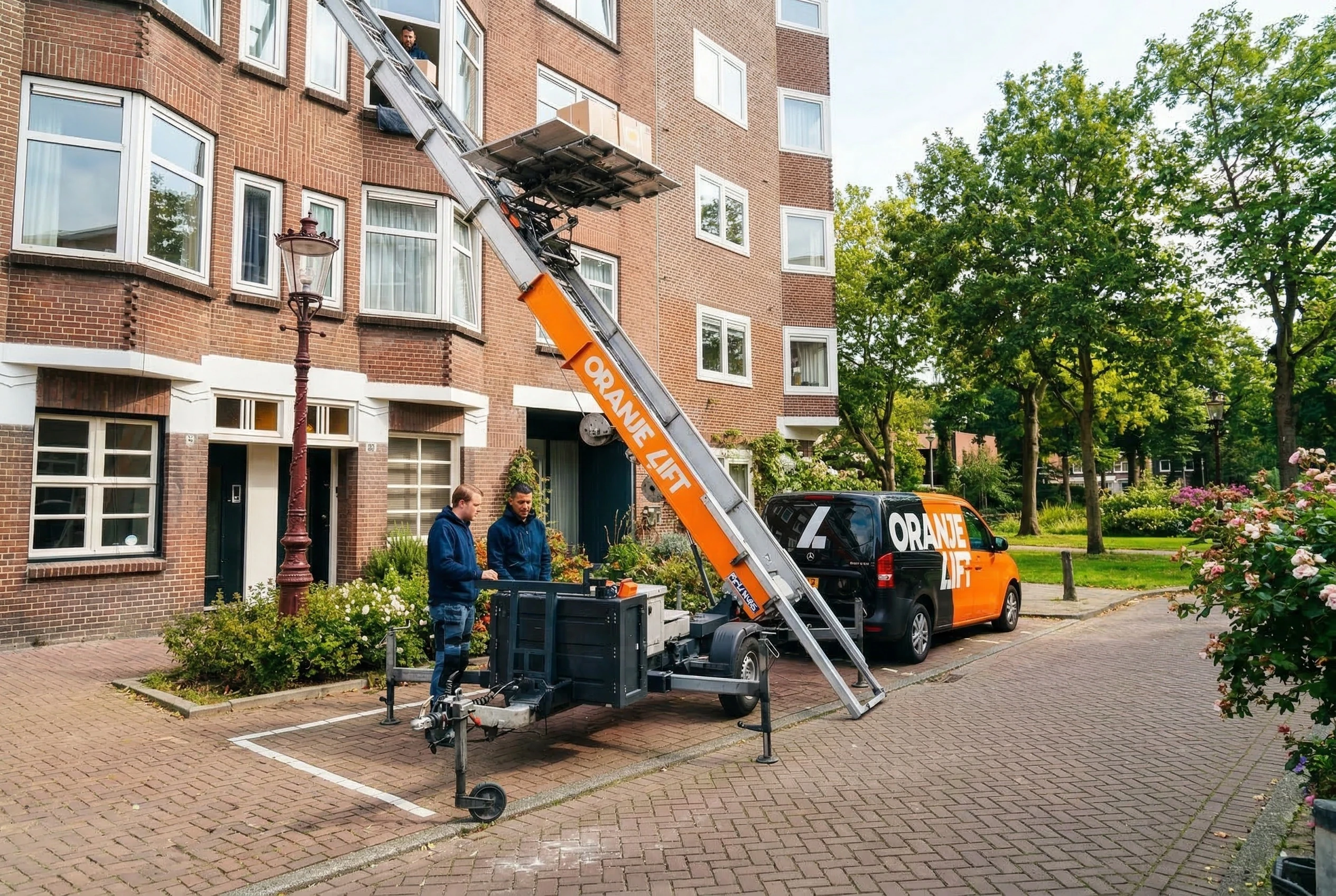 Verhuislift in woonwijk